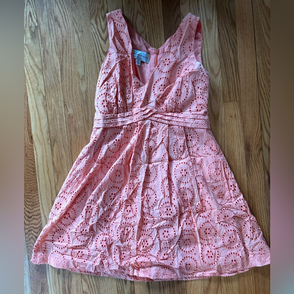 Orange Donna Morgan Eyelet dress